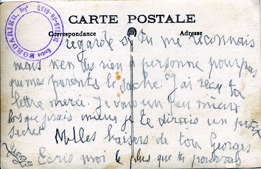 Carte postale de Georges Brouillet à Eve Andrieu