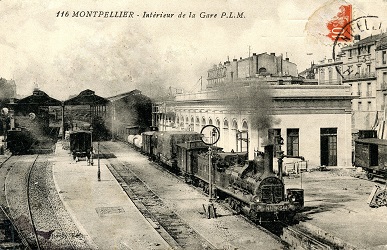Montpellier - Intérieur de la gare en 1911 - carte postale ancienne